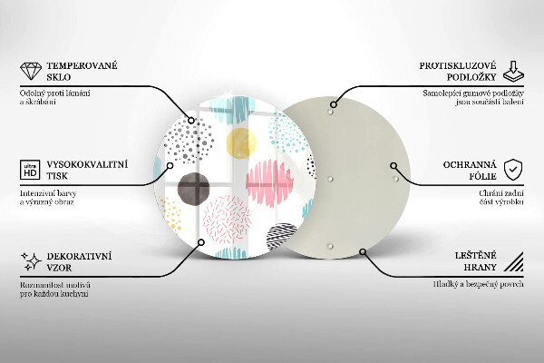Üveg vágódeszka Festett formák