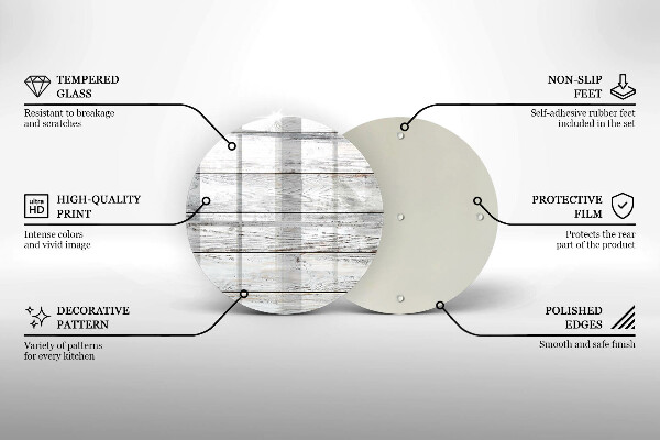 Üveg vágódeszka Világos fa táblák