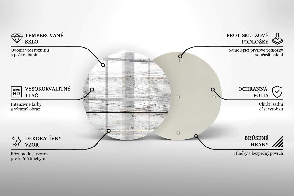 Üveg vágódeszka Világos fa táblák