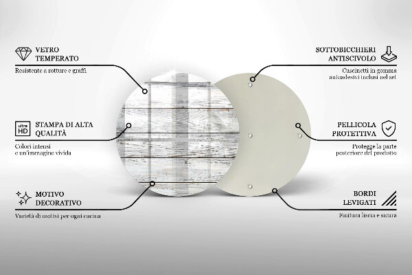 Üveg vágódeszka Világos fa táblák