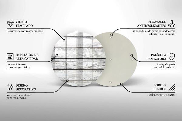 Üveg vágódeszka Világos fa táblák