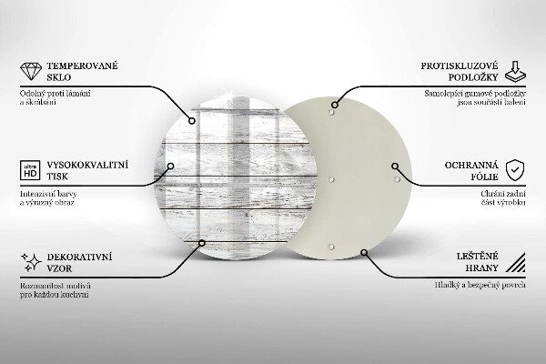 Üveg vágódeszka Világos fa táblák