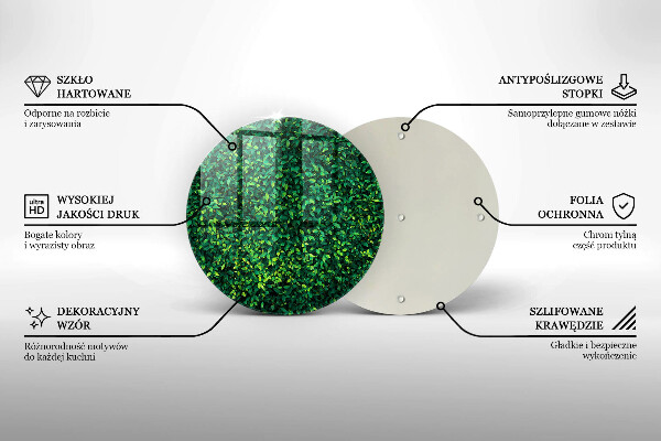 Üveg vágódeszka Növény kis levelekkel