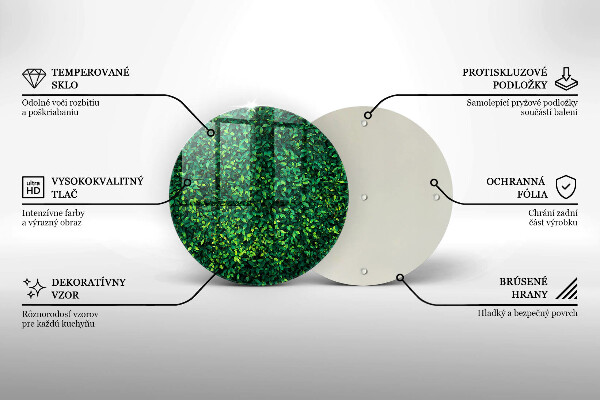 Üveg vágódeszka Növény kis levelekkel