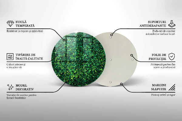 Üveg vágódeszka Növény kis levelekkel