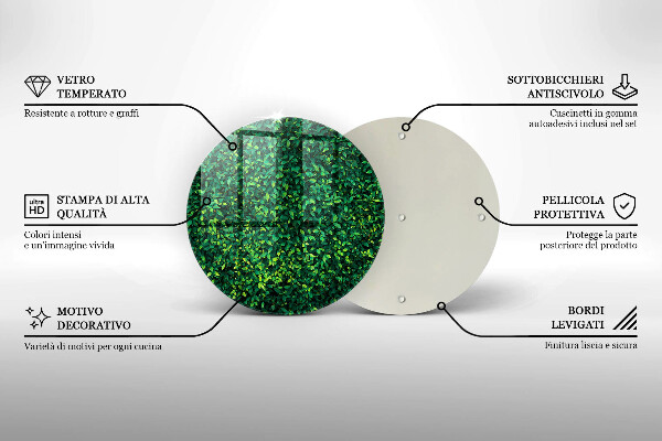 Üveg vágódeszka Növény kis levelekkel