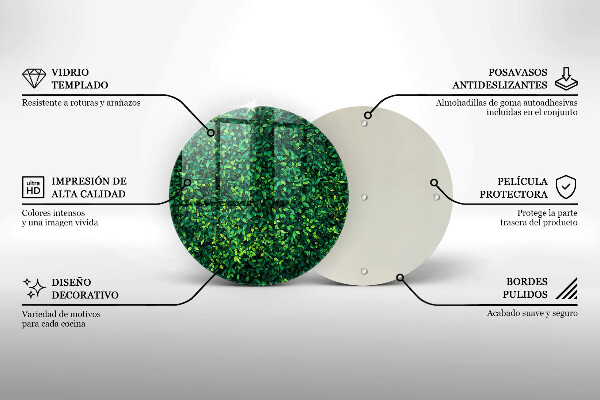 Üveg vágódeszka Növény kis levelekkel