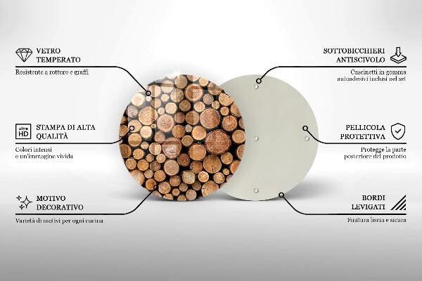 Üveg vágódeszka Fatörzsek