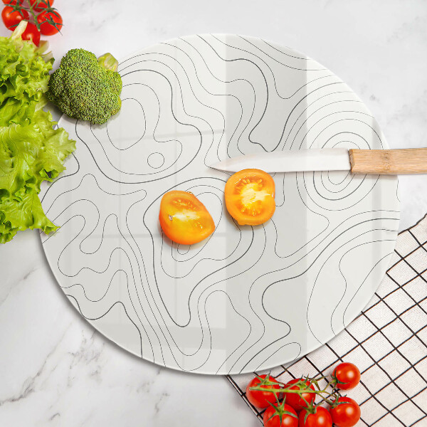 Üveg vágódeszka Line art design