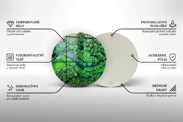 Üveg vágódeszka Erdő és folyó madártávlatból