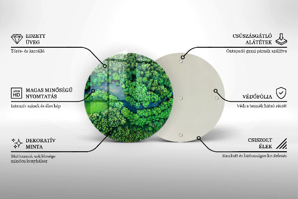 Üveg vágódeszka Erdő és folyó madártávlatból