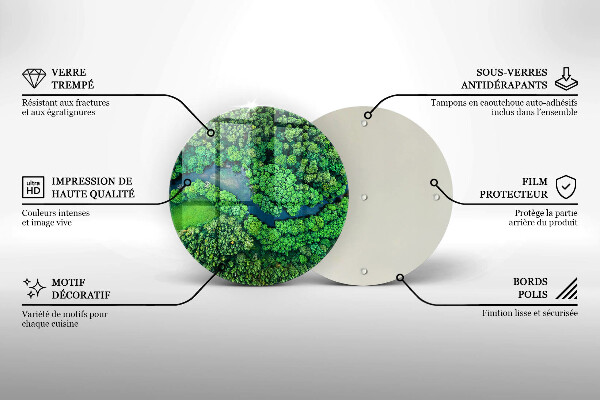 Üveg vágódeszka Erdő és folyó madártávlatból