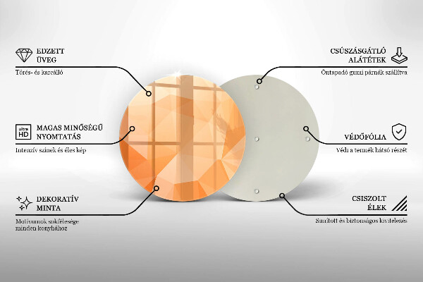 Üveg vágódeszka Geometriai háttér