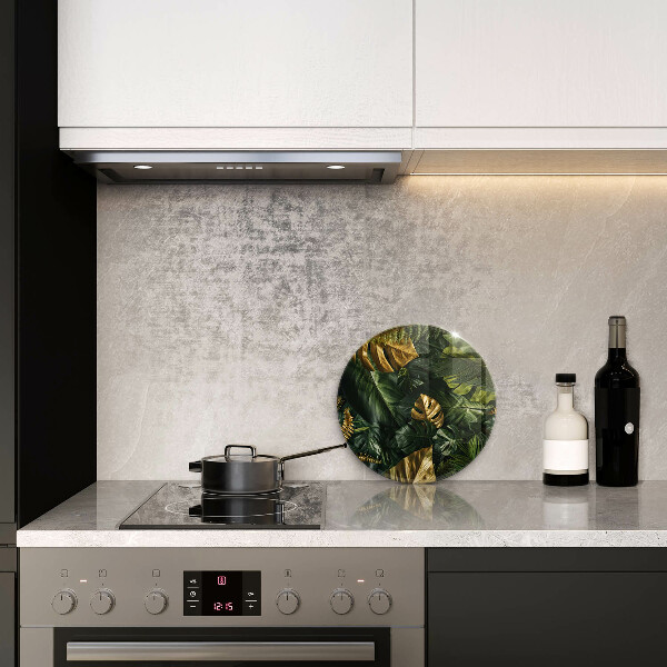 Üveg vágódeszka Arany monstera levelek