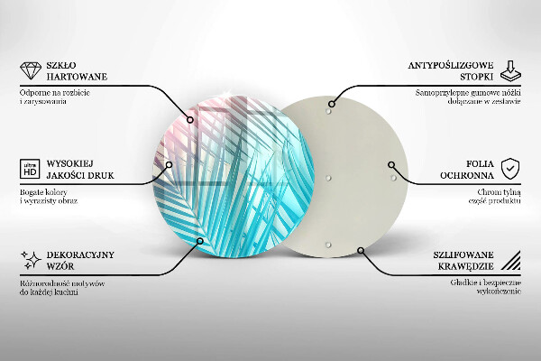 Üveg vágódeszka Pasztell levelek