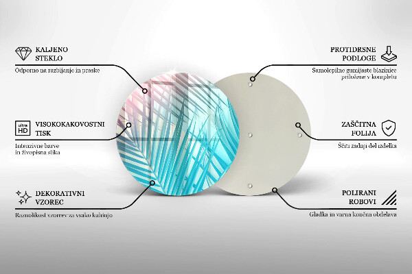 Üveg vágódeszka Pasztell levelek
