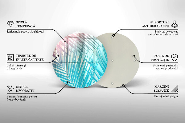 Üveg vágódeszka Pasztell levelek