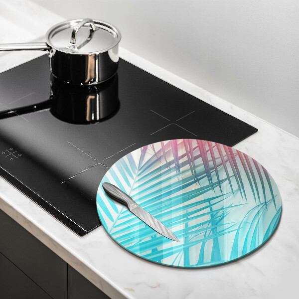 Üveg vágódeszka Pasztell levelek