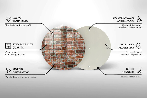 Üveg vágódeszka Régi téglafal