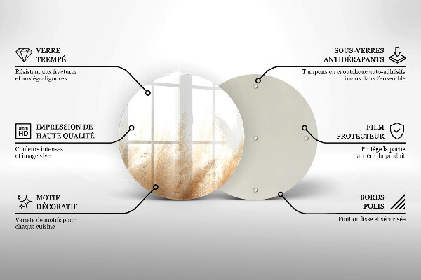 Üveg vágódeszka Pampa fű