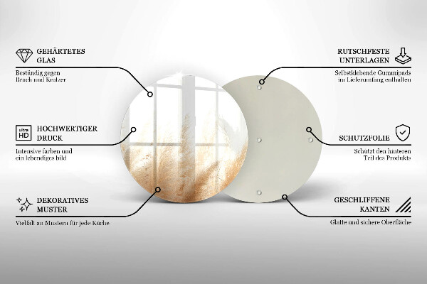 Üveg vágódeszka Pampa fű