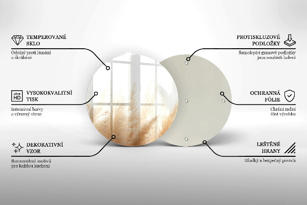 Üveg vágódeszka Pampa fű