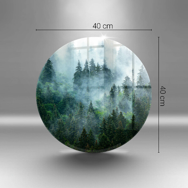Üveg vágódeszka Erdő a ködben