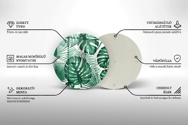 Üveg vágódeszka Monstera levelek