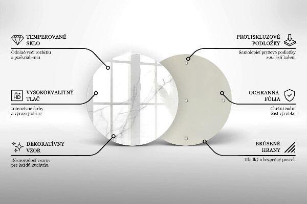 Üveg vágódeszka Finom fehér márvány