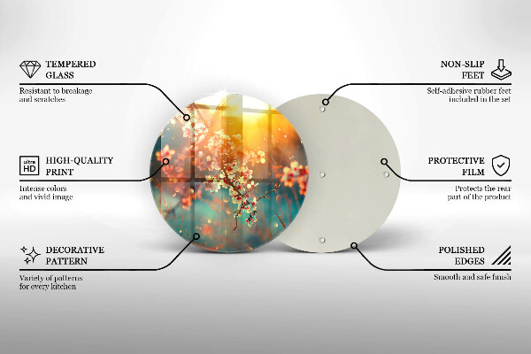 Üveg vágódeszka Alma virágzik a napon