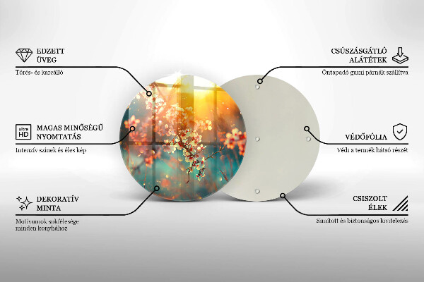 Üveg vágódeszka Alma virágzik a napon