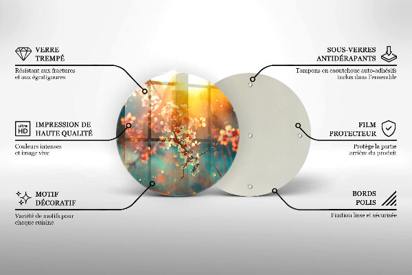 Üveg vágódeszka Alma virágzik a napon