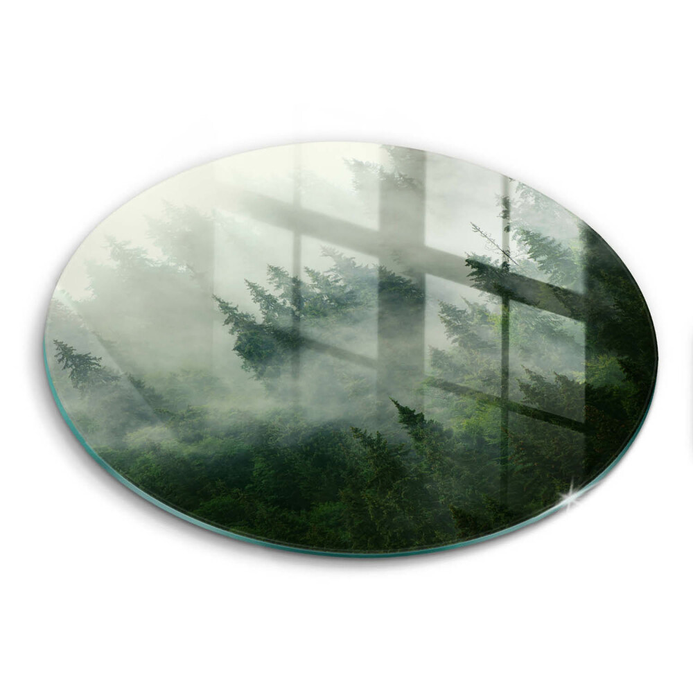 Üveg vágódeszka Ködös erdei táj