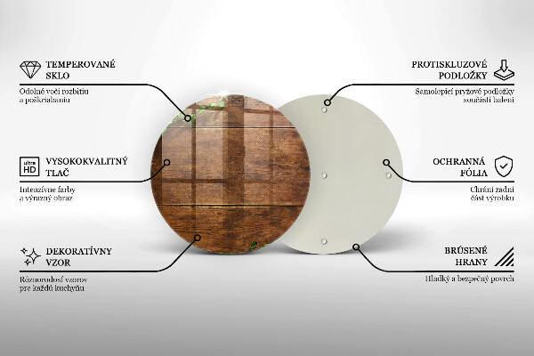 Üveg vágódeszka Fa táblák és levelek