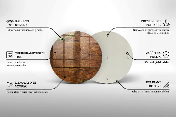 Üveg vágódeszka Fa táblák és levelek