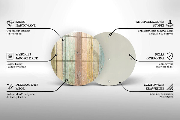 Üveg vágódeszka Színes vintage táblák