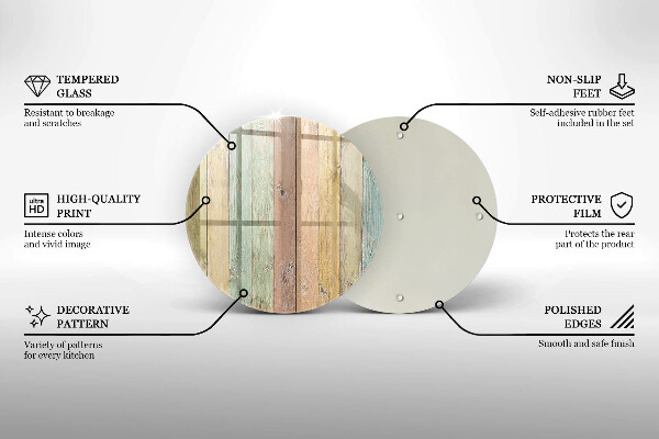 Üveg vágódeszka Színes vintage táblák
