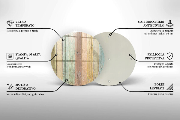 Üveg vágódeszka Színes vintage táblák