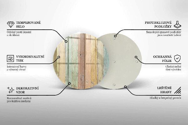 Üveg vágódeszka Színes vintage táblák
