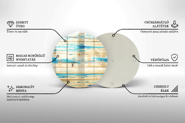 Üveg vágódeszka Retro fa táblák