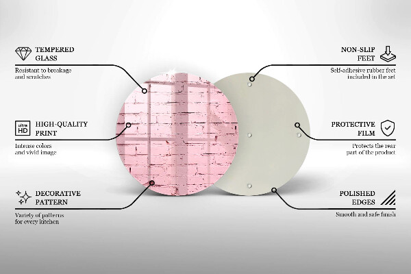 Üveg vágódeszka Pasztell téglafal