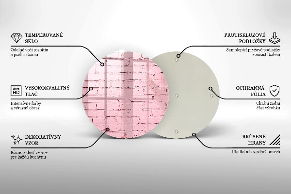 Üveg vágódeszka Pasztell téglafal