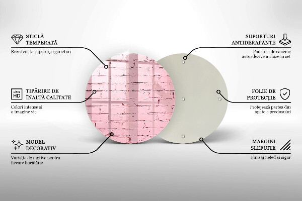 Üveg vágódeszka Pasztell téglafal