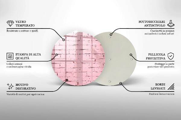 Üveg vágódeszka Pasztell téglafal