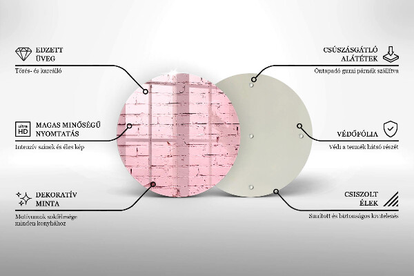 Üveg vágódeszka Pasztell téglafal