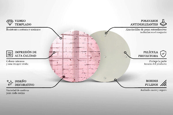 Üveg vágódeszka Pasztell téglafal