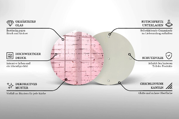 Üveg vágódeszka Pasztell téglafal