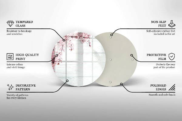 Üveg vágódeszka Virágok a táblákon
