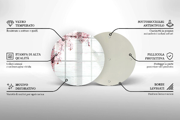Üveg vágódeszka Virágok a táblákon