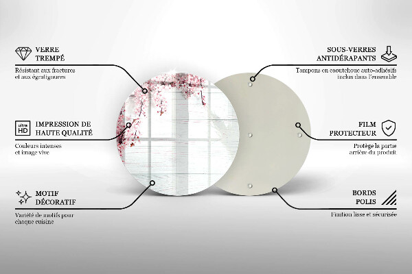 Üveg vágódeszka Virágok a táblákon